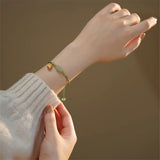 Vintage Hetian Jade Safe Buckle Bracelet National Tide Romantic Charm Jewelry