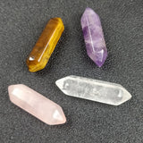 Hexagon Prism Charms Rose Quartz Tiger's Eye Crystal Pendants