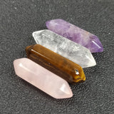 Hexagon Prism Charms Rose Quartz Tiger's Eye Crystal Pendants