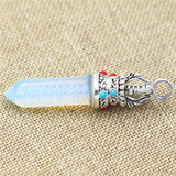 Hexagon Prism Opal Charms Pendants for DIY Earrings Necklace
