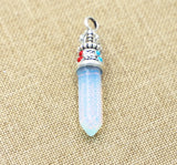 Hexagon Prism Opal Charms Pendants for DIY Earrings Necklace