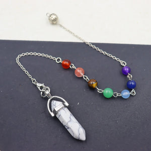Hexagonal Bullet Pendulum Chain Chakra Dowsing Crystal Reiki Healing