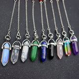 Hexagonal Bullet Pendulum Chain Chakra Dowsing Crystal Reiki Healing