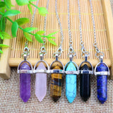 Hexagonal Bullet Pendulum Chain Chakra Dowsing Crystal Reiki Healing