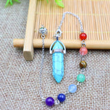 Hexagonal Bullet Pendulum Chain Chakra Dowsing Crystal Reiki Healing