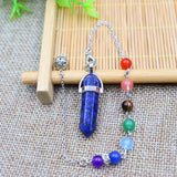 Hexagonal Bullet Pendulum Chain Chakra Dowsing Crystal Reiki Healing
