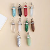 Hexagonal Column Pendant Natural Stone Charm Crystal DIY Necklace Accessories