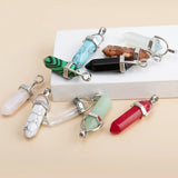 Hexagonal Column Pendant Natural Stone Charm Crystal DIY Necklace Accessories