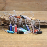 Hexagonal Point Pendant Necklace Crystal Quartz Fluorite Lapis