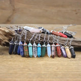 Hexagonal Point Pendant Necklace Crystal Quartz Fluorite Lapis