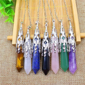 Hexagonal Prism Dowsing Pendulum Quartz Crystal Reiki Healing