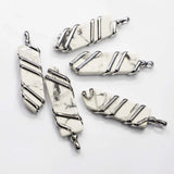 Stone Hexagonal Wire Arrow Pendants Necklace Mineral Cure Charms