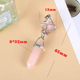 Rose Quartz Hexagon Charms Pendant for Reiki Healing