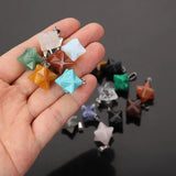 Hexagram Rose Quartz Tiger's Eye Opal Crystal Pendants