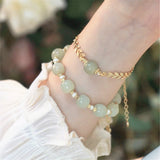 High Hetian Jade Bead Bracelet Vintage French Lovely Ladies Gift