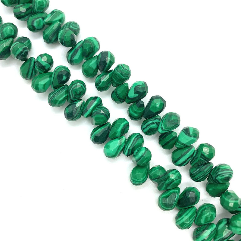 Natural Stone Horizontal Hole Faceted Beads 6x9mm