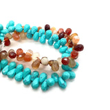 Natural Stone Horizontal Hole Faceted Beads 6x9mm
