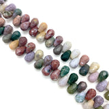 Natural Stone Horizontal Hole Faceted Beads 6x9mm