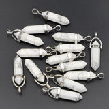 Howlite Hexagonal Pillar Point Pendulum Pendant Necklace Charms