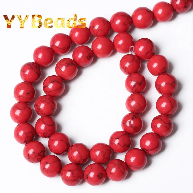 Howlite Turquoise Stone Beads 4mm-12mm Round Loose Beads for Jewelry Making