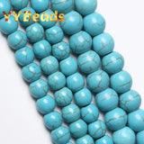 Howlite Turquoise Stone Beads 4mm-12mm Round Loose Beads for Jewelry Making