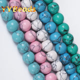 Howlite Turquoise Stone Beads 4mm-12mm Round Loose Beads for Jewelry Making