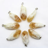 Citrine Pendants Charms Crystal Pendant for Jewelry Making DIY Necklace 6pcs