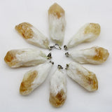 Citrine Pendants Charms Crystal Pendant for Jewelry Making DIY Necklace 6pcs