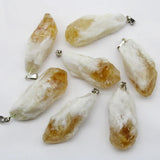 Citrine Pendants Charms Crystal Pendant for Jewelry Making DIY Necklace 6pcs