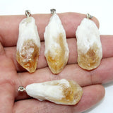 Citrine Pendants Charms Crystal Pendant for Jewelry Making DIY Necklace 6pcs