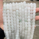 Natural Stone Ice Green Jade Drum Barrel Shape Beads 9*10mm