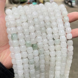 Natural Stone Ice Green Jade Drum Barrel Shape Beads 9*10mm