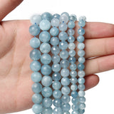 Aquamarine Loose Beads for Jewelry Making 6 8 10mm 15''
