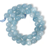Aquamarine Loose Beads for Jewelry Making 6 8 10mm 15''