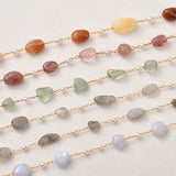 Natural Stone Pearl Copper Bead Chain 2pcs/lot DIY Necklace Bracelet