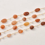 Natural Stone Pearl Copper Bead Chain 2pcs/lot DIY Necklace Bracelet