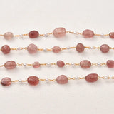 Natural Stone Pearl Copper Bead Chain 2pcs/lot DIY Necklace Bracelet