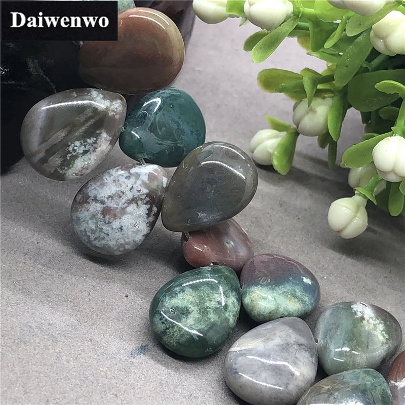 Natural Stone Agate Water Drop Shape DIY Pendant Earring Jewelry