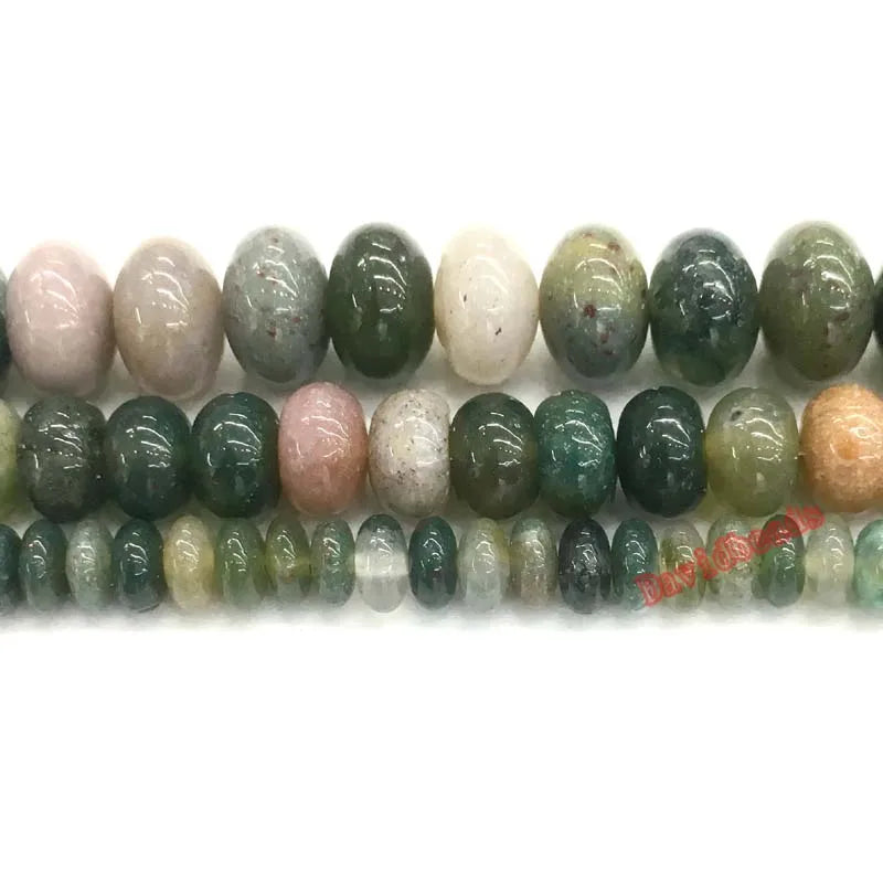 Natural Stone Agates Rondelle Beads for Jewelry Making 15-inch