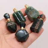Indian Agate Perfume Bottle Pendant for Jewelry Making