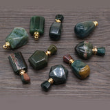 Indian Agate Perfume Bottle Pendant for Jewelry Making