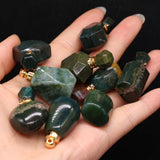 Indian Agate Perfume Bottle Pendant for Jewelry Making