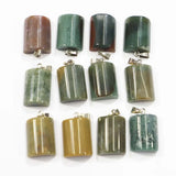 Indian Agate Semi Cylindrical Pendant Crystal Reiki Charms 30Pcs