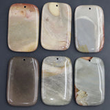 Indian Agate Square Pendant Necklace Charms DIY Jewelry 6Pcs