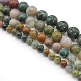 Indian Agates Round Loose Spacer Beads 4-12mm