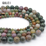 Indian Agates Round Loose Spacer Beads 4-12mm