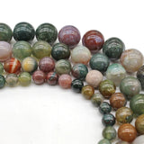Indian Agates Round Loose Spacer Beads 4-12mm