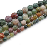 Indian Agates Round Loose Spacer Beads 4-12mm