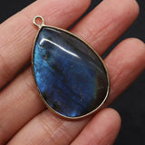 Natural Stone Inlaid Grey Glitter Charm Pendant Jewelry Diy