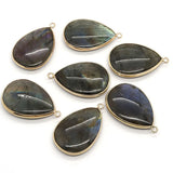 Natural Stone Inlaid Grey Glitter Charm Pendant Jewelry Diy